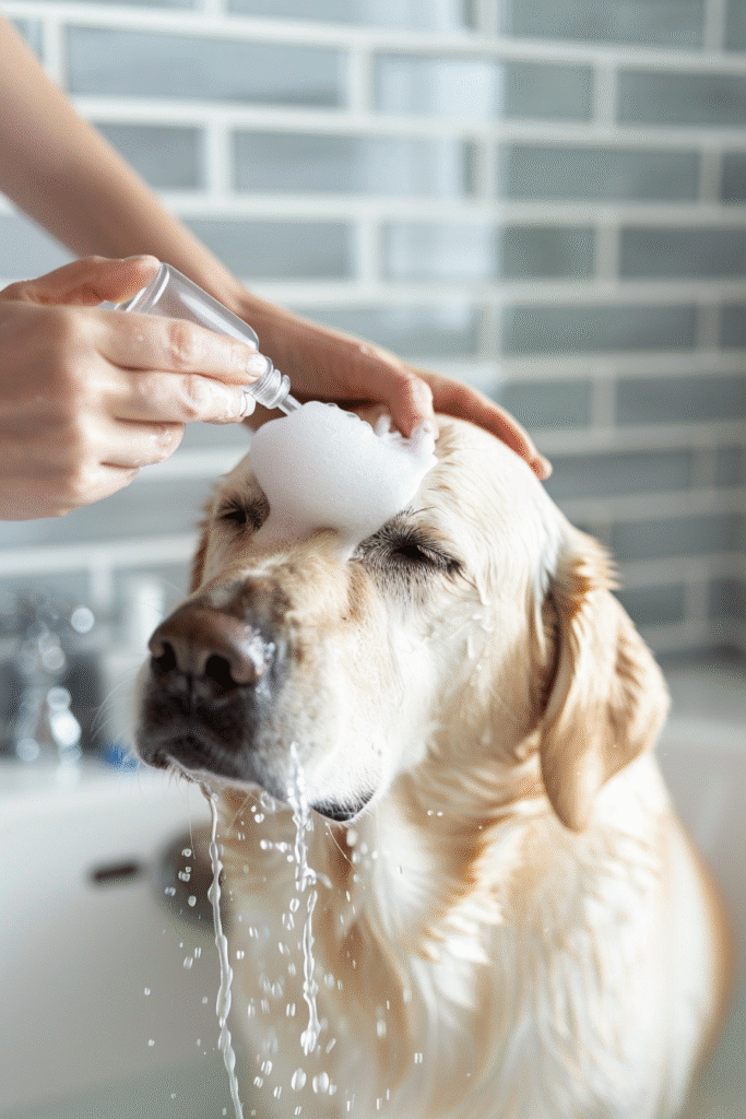 u3699335285 a gentle scene of a dog owner cleaning a labrador 1c8413a9 260b 42b6 99bc 2545b111b777 1