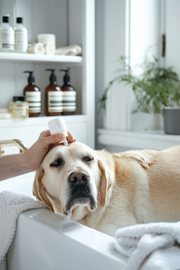 u3699335285 a gentle scene of a dog owner cleaning a labrador 1c8413a9 260b 42b6 99bc 2545b111b777 3