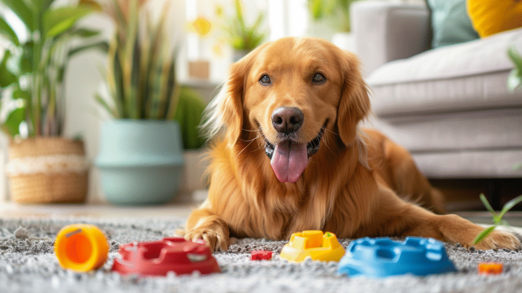 u3699335285 a cheerful golden retriever playing with an enric e7b8558e 1612 4d19 b965 c44e0afcd7d3 0