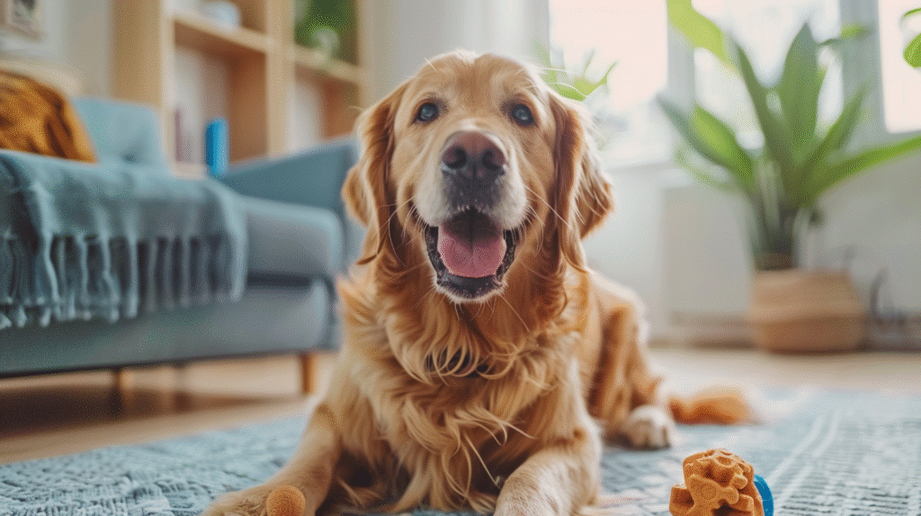 u3699335285 a cheerful golden retriever playing with an enric e7b8558e 1612 4d19 b965 c44e0afcd7d3 3